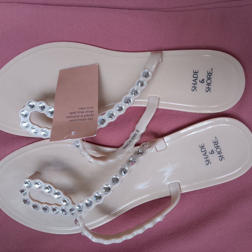 Shade & Shore Women's Cream Sandals